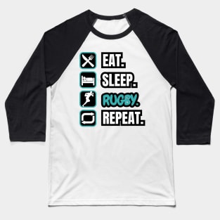 Eat Sleep Rugby Repeat Baseball T-Shirt